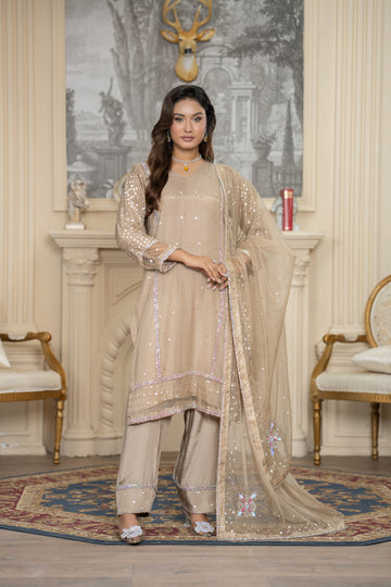 Desert Sand Sequined Formal Suit