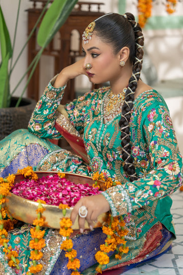 Royal Green Bridal Lehanga Choli