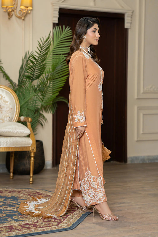 Champagne Silk Embroidered Formal Suit