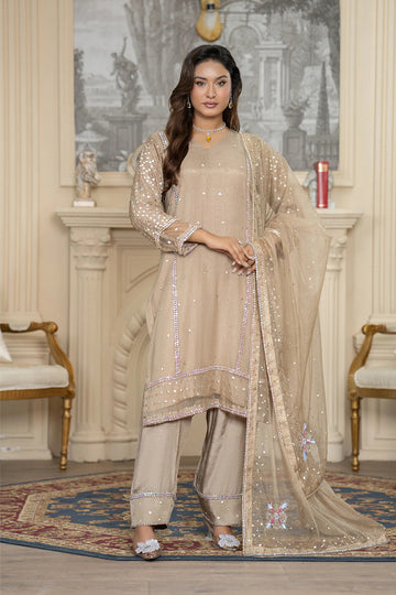 Desert Sand Sequined Formal Suit