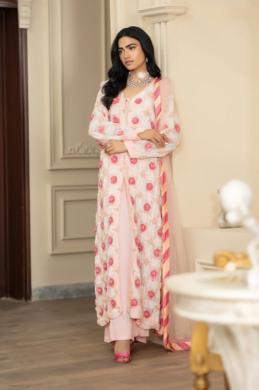 Rose Petal Pink & Ivory Party Wear Angrakha