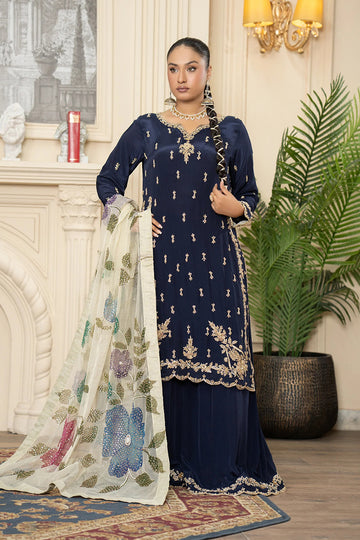 Midnight Blue Embellished Lehanga Suit