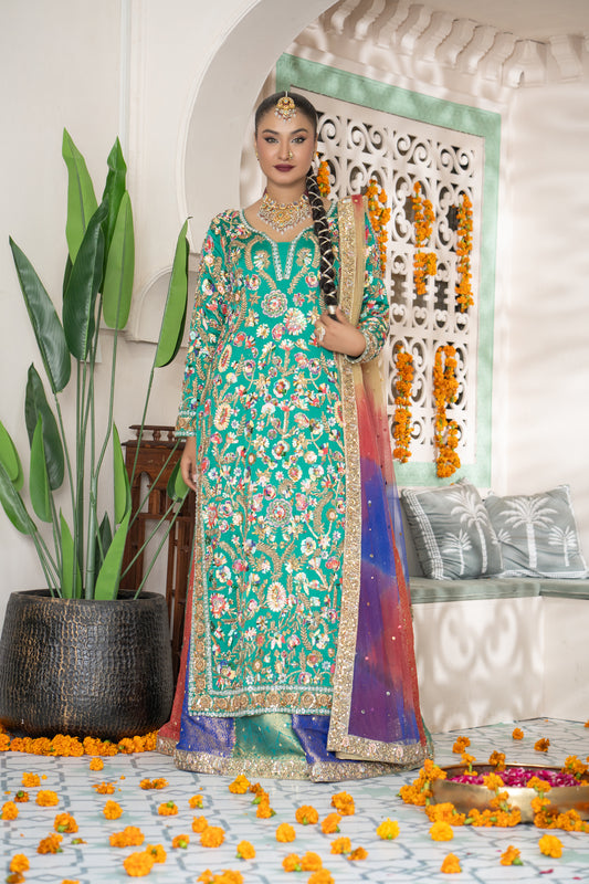 Royal Green Bridal Lehanga Choli