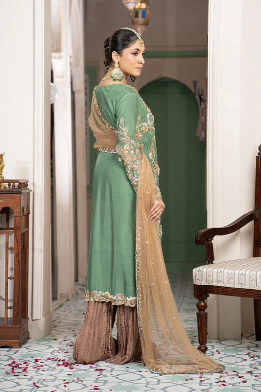 Antique Green Embroidered Formal Suit