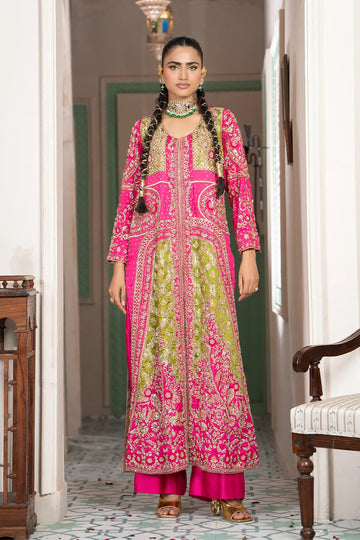Fuchsia & Chartreuse Gown