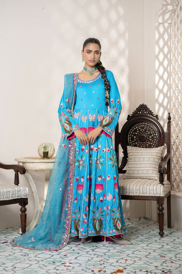 Serenity Blue & Pink Pishwas