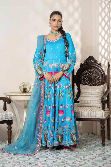 Serenity Blue & Pink Pishwas