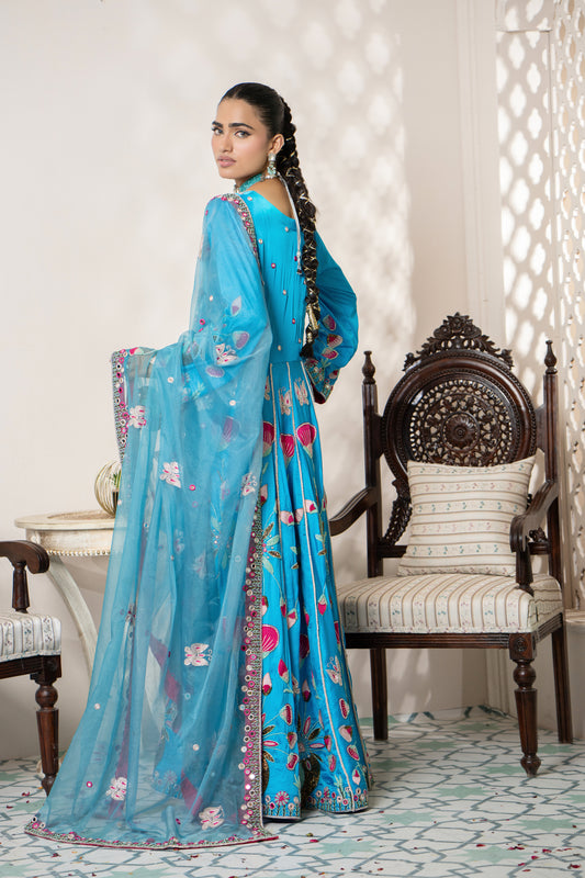Serenity Blue & Pink Pishwas