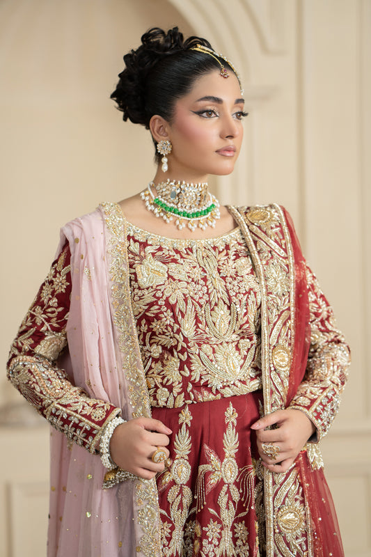 Ruby Red Regal Bridal Gown