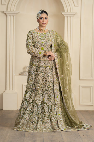 Sage Green Regal Bridal Lehanga