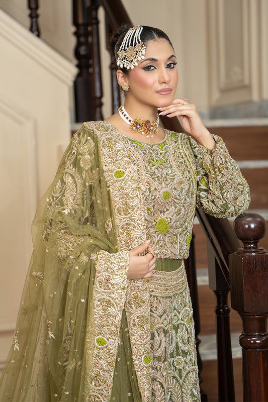 Sage Green Regal Bridal Lehanga