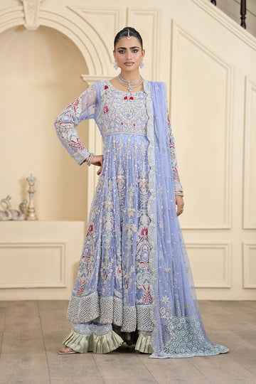 Lilac Haze Embroidered Chiffon Gown