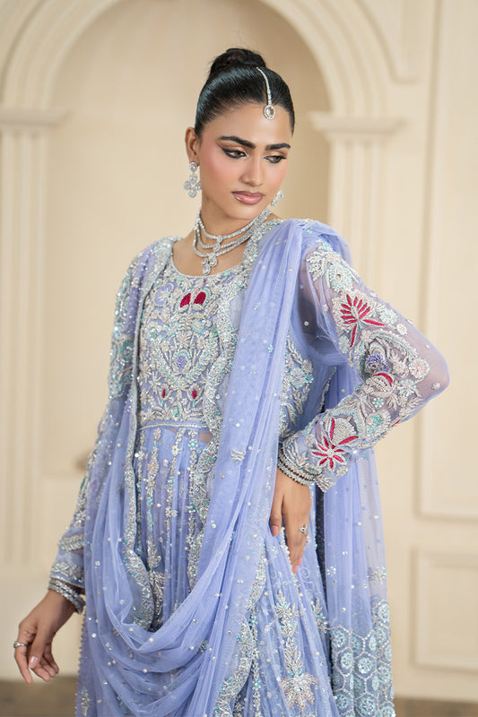 Lilac Haze Embroidered Chiffon Gown